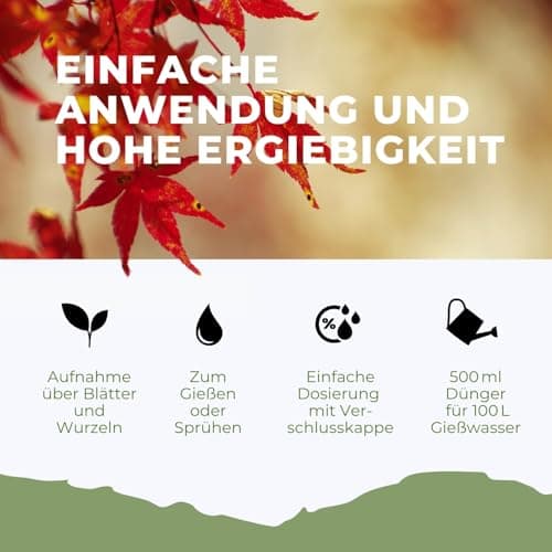 Konfitee Japanischer Ahorn Dünger Flora Boost I Für Pflanzen I 100% natürlicher Pflanzendünger I Flüssiger Blatt- & Wurz