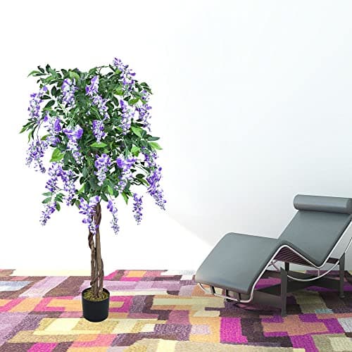 **Blauregen Wisteria Glyzinie Kunstpflanze wie echt für Wohnzimmer und Büros**
| **Decovego Kunstblume 160 cm für Innen