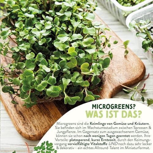 Valeaf BIO Microgreens Set - 8 Sorten Microgreens und Keimsprossen Samen für Anfänger inkl. Kresse und Alfalfa I Keimspr