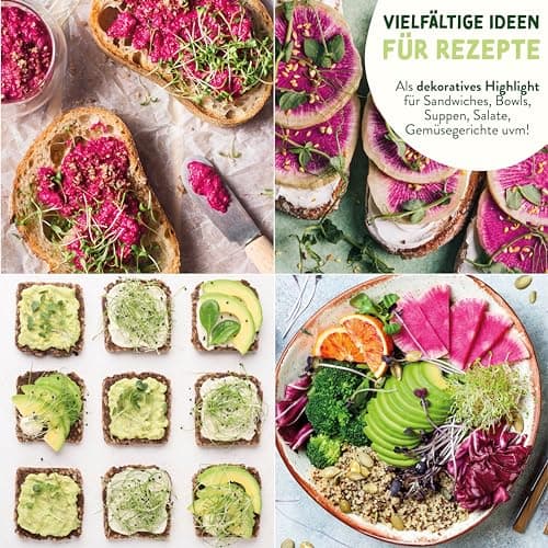 Valeaf BIO Microgreens Set - 8 Sorten Microgreens und Keimsprossen Samen für Anfänger inkl. Kresse und Alfalfa I Keimspr